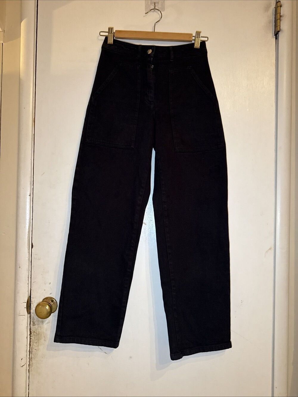 Aritzia Wilfred Free Black Stretch Utility Cargo Pants Jeans Pockets Sz 0